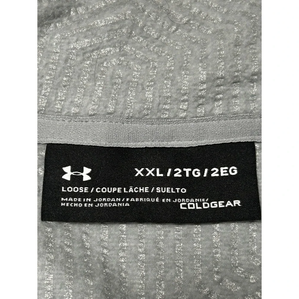 Under Armour ColdGear Mens XXL 2XL Gray 1/4 Zip Pullover Loose Fit Jacket - Picture 5 of 8